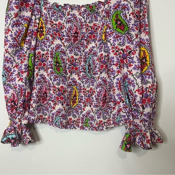 RHODE ALICIA PRINTED PAISLEY BLOUSE SIZE - Picture 11 of 12